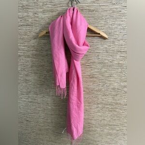Nordstrom Tissue Weight Wool Cashmere Fringe Scarf Pink 30x74"